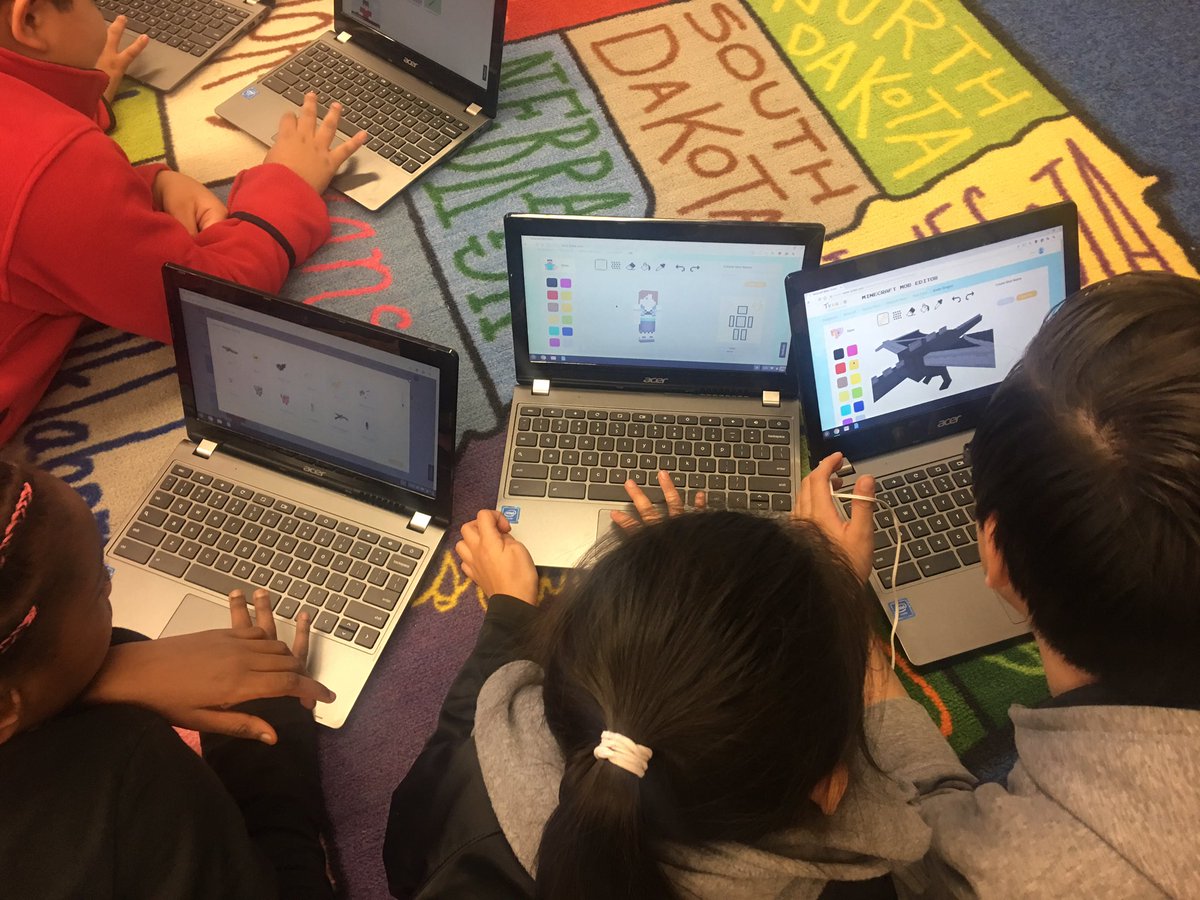 4thgrHermanFun's tweet photo. @MrsHutchRBPS class loves to code and they discovered that @gotynker allows them to Mod Minecraft too - they are sooo happy! @rbpsEAGLES https://t.co/xi2rgMfrhY