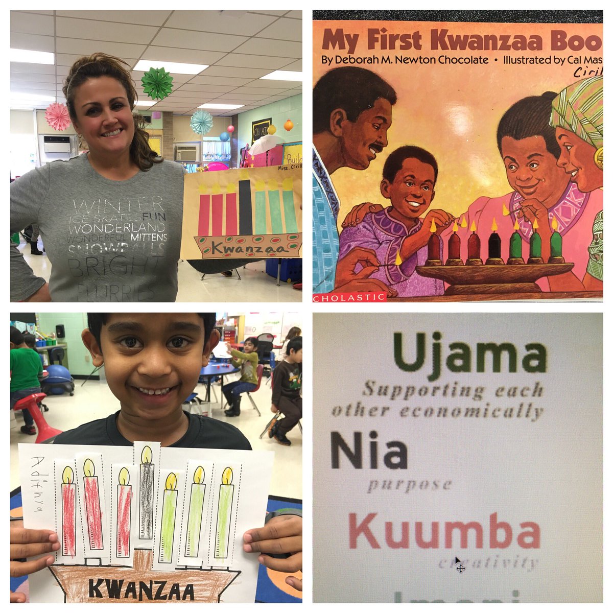 @darlenecaggiano did an awesome job teaching the first graders about Kwanzaa today! #edisonk12 #jmproud
