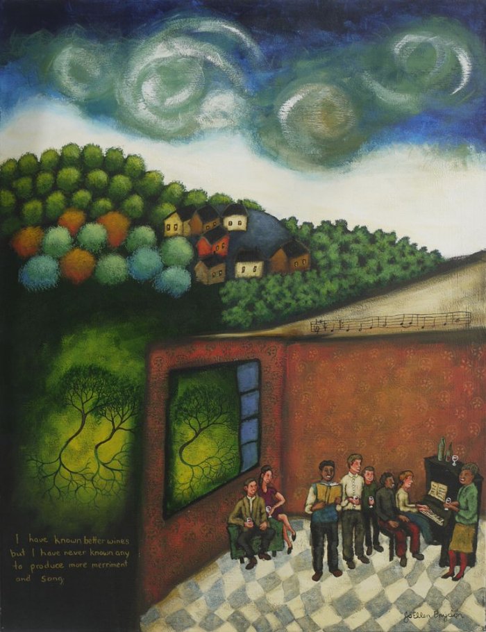 joellenbrydon's tweet image. I have known better wines, but I have never known any to produce more merriment and song.
acrylic on canvas
36"x28"
tinyurl.com/gruwx6o