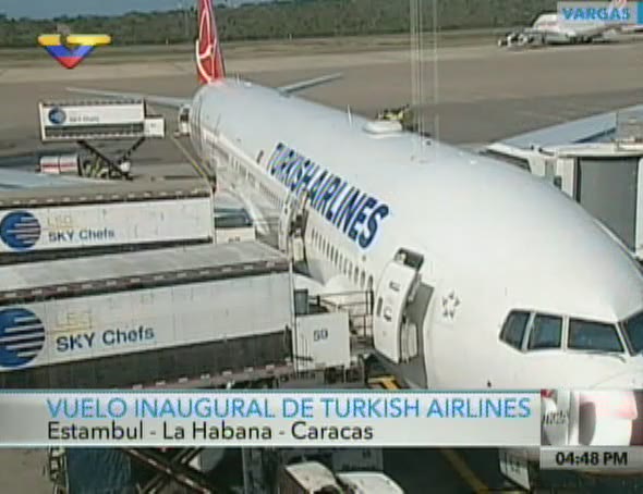 AHORA | Desde Vargas se realiza el vuelo inaugural de Turkish Airlines “Estambul-La Habana-Caracas” ✈️