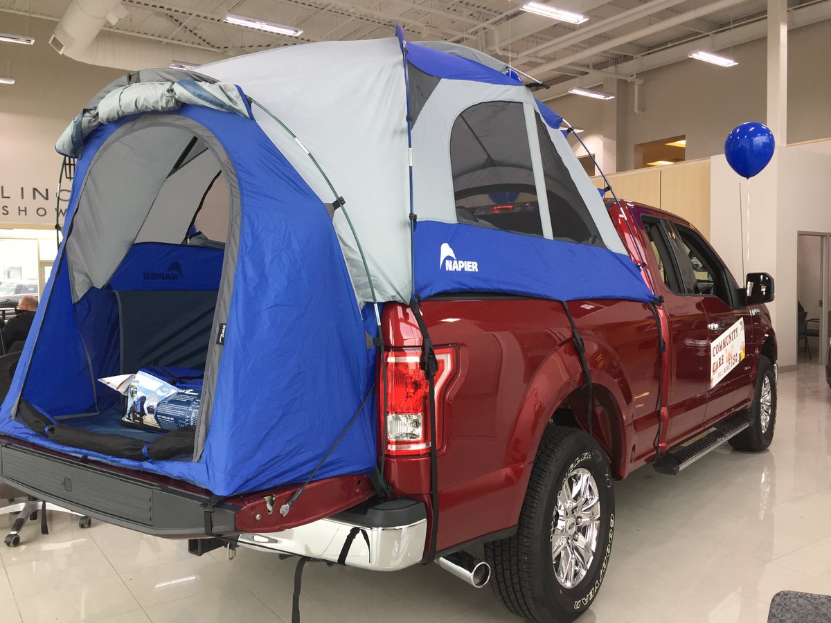 edlearnford's tweet image. Thanks @NapierOutdoors for the Sweet Tent setup on our @CommunityCare F150! Please help us fill this truck with toys and food for the needy!