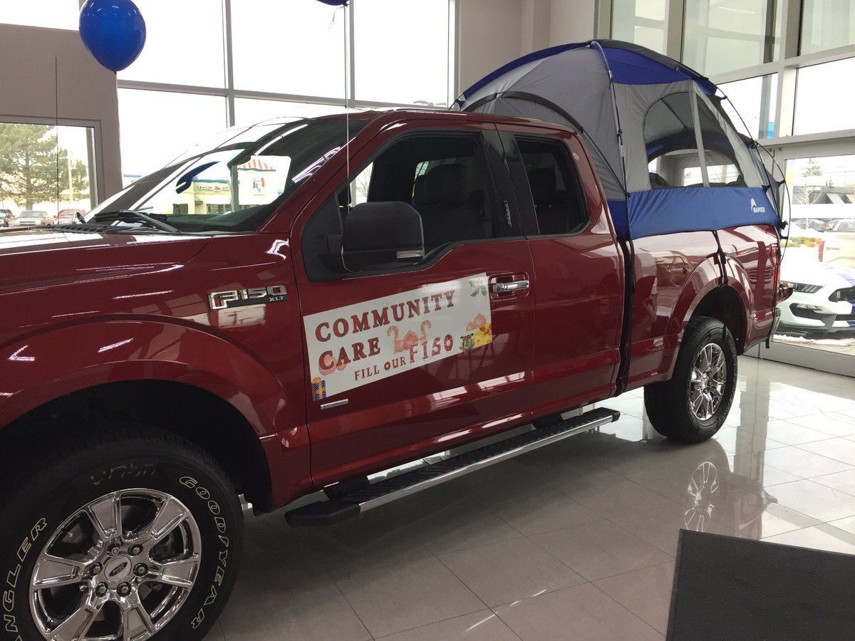 edlearnford's tweet image. Thanks @NapierOutdoors for the Sweet Tent setup on our @CommunityCare F150! Please help us fill this truck with toys and food for the needy!