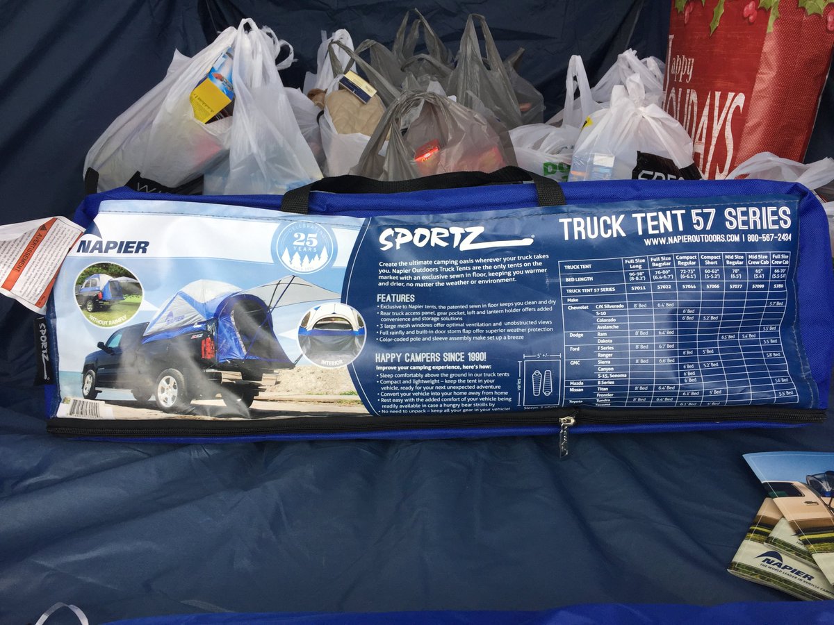 edlearnford's tweet image. Thanks @NapierOutdoors for the Sweet Tent setup on our @CommunityCare F150! Please help us fill this truck with toys and food for the needy!