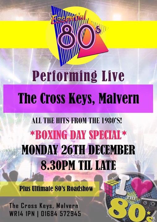 We are the #crosskeysmalvern this Monday #boxingday come along and get your dancing shoes on #duranduran #wham! #depechemode #80's-hits