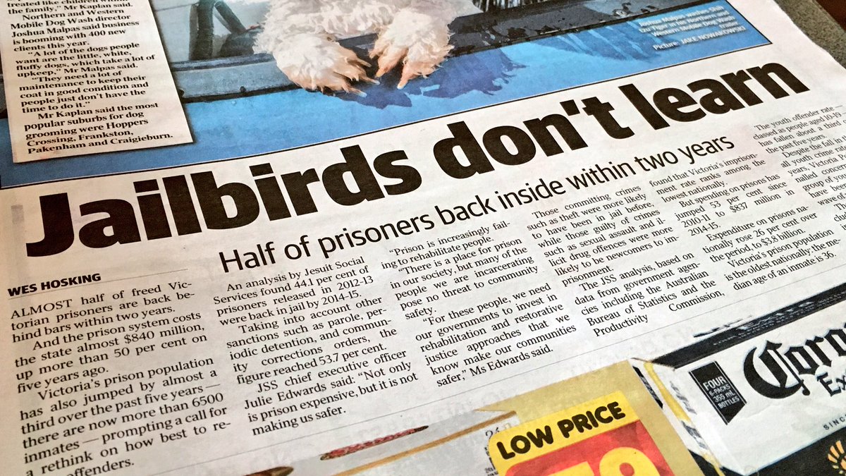 VCOSS's tweet photo. ...or perhaps jail just isn't a great place to rehabilitate people. 😕 https://t.co/m315m4x1Tr