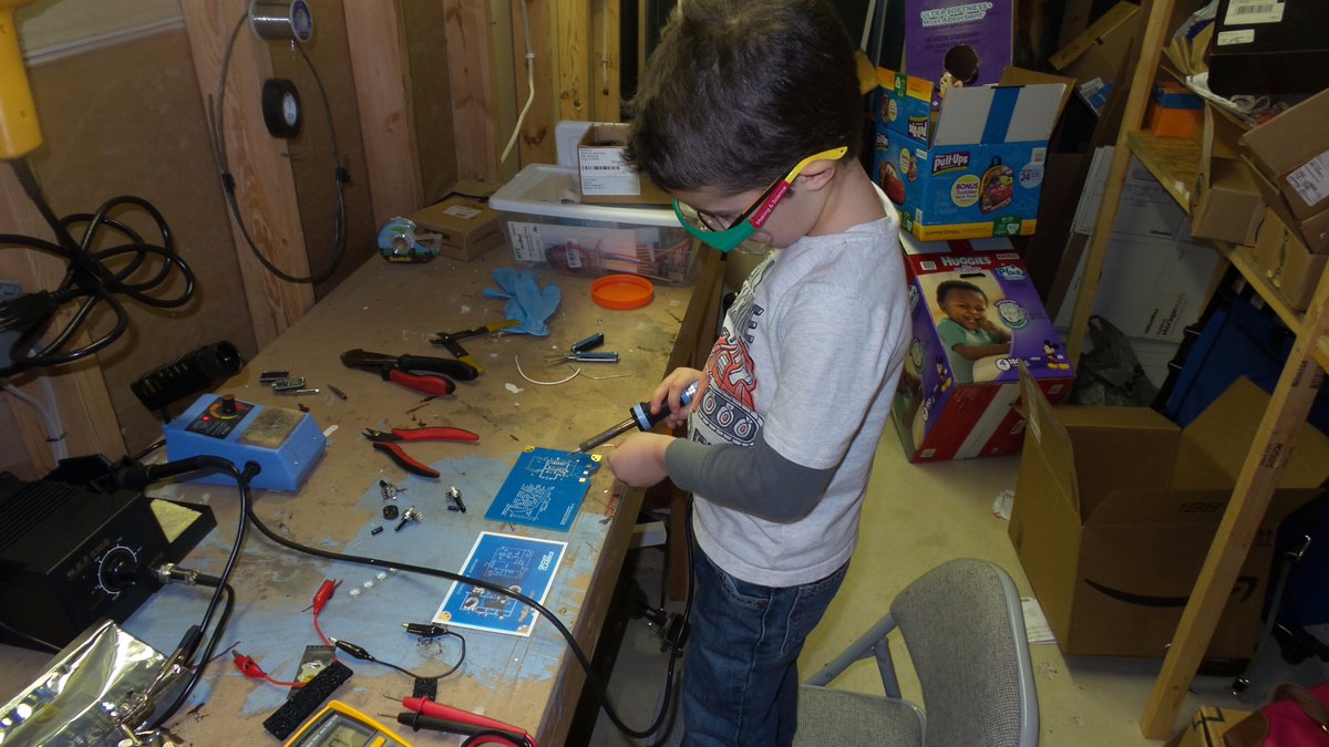 monkbroc's tweet image. Learning to solder with #circuitclassics then tinkering with weird sounds was great fun! Thanks @starsandrobots for the neat kit!