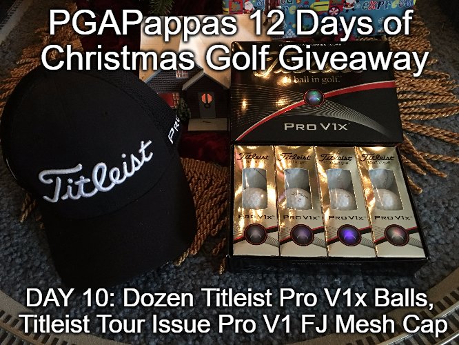 DAY 10: PGAPappas 12 Days of Christmas Golf Giveaway: <a href="/Titleist/">Titleist</a> Dozen Pro V1x Balls, Tour Issue Cap pgapappas.blogspot.com/2016/12/3rd-an… RT to WIN!