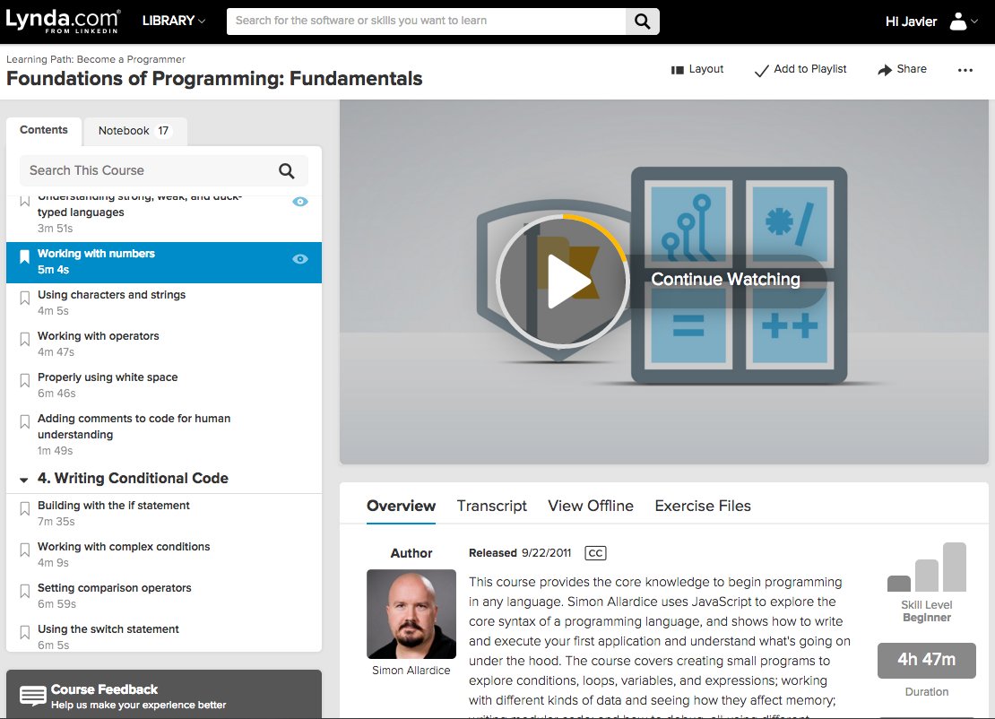 JavierDelBusto's tweet image. It&apos;s adult-learning time! Thanks to @MDPLS started my first @lynda #LearningPath #BecomeAprogrammer for FREE! #StayLearning