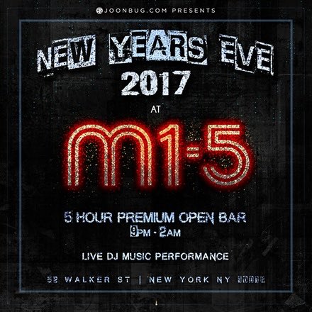 🍾🎉 Don't forget to grab your tix for #NYE2016! We'll have a 5 hr open bar, appetizers, live DJ &amp; a champagne toast! newyearseve.com/us/newyork/par…