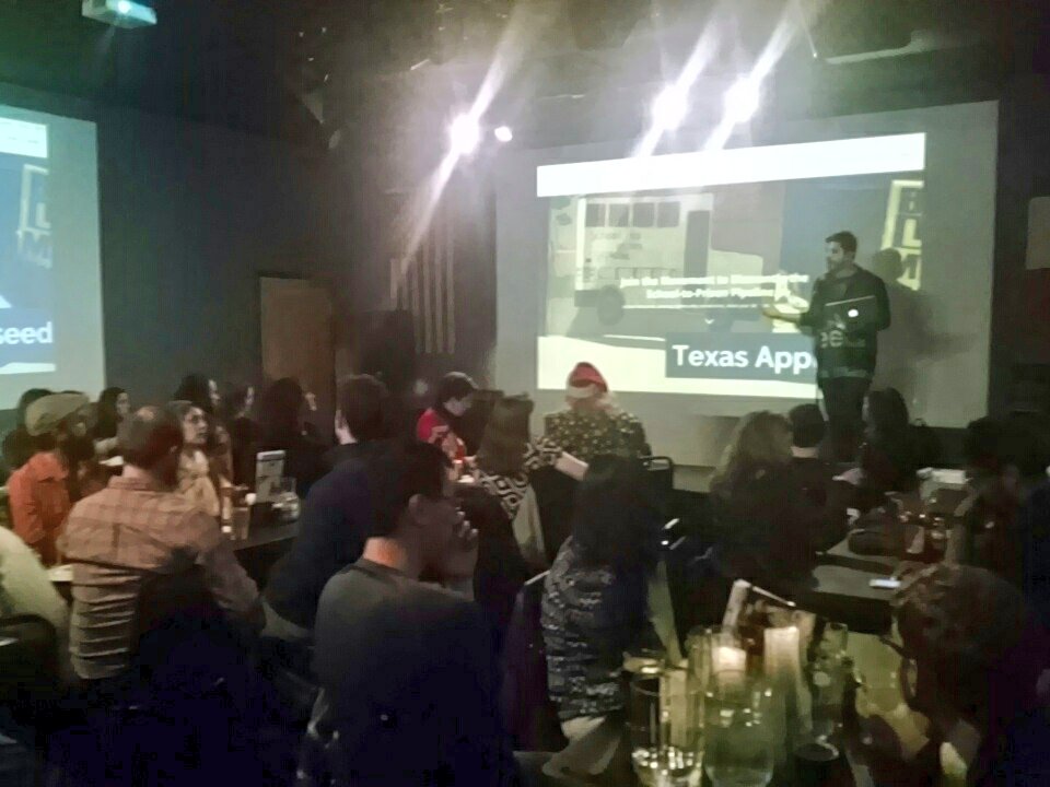 Woohoo, packed house at the #atxgeobash! What a great geo community we have here in Austin!