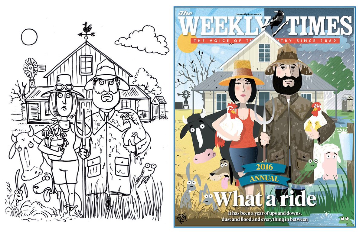 chrisroytaylor's tweet photo. My cover for @theweeklytimes #2016Annual - Dust and Flood & everything in between!!!
#PenToPixel #AustralianGothic @IlloRoom https://t.co/EbBireBLg1