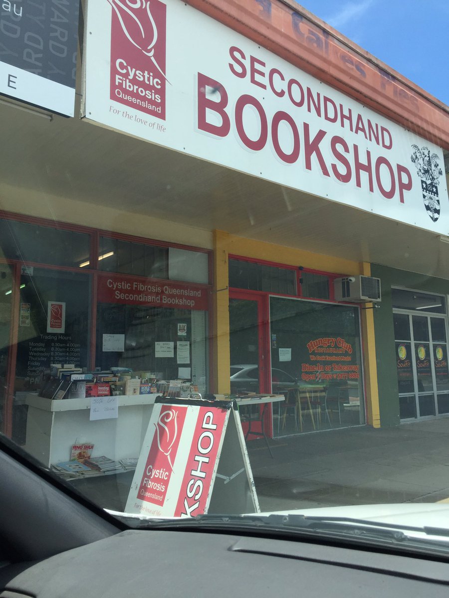 FionaMMarsden's tweet photo. Visited both Brisbane Cystic Fibrosis charity bookstores today and scored two #loveyourshelfie faves #seenexttweets https://t.co/vkvhep3bwr
