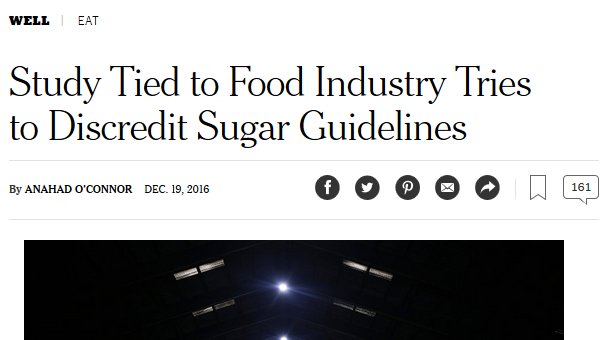 Study published defending #sugar.
No surprise - funding from #bigfood.
Profit before global #health, again.
nytimes.com/2016/12/19/wel…