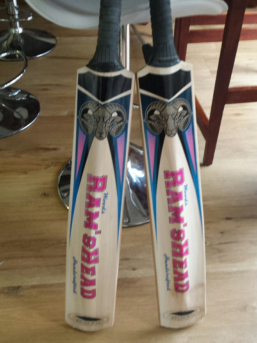ramsheadbats's tweet image. Are they not beautiful? A pair of Rams,  with the new stickers, headed to Brisbane.