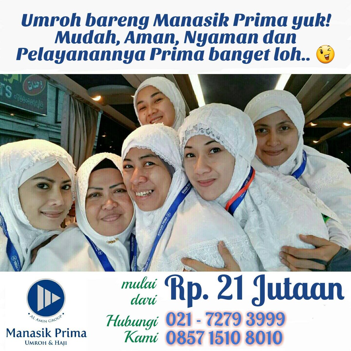 ManasikPrima's tweet photo. Umroh bareng #ManasikPrima yuk!
InsyaAllah Mudah, Aman, Nyaman dan Pelayanannya ituloh.. Prima bangettts.. 😉😉 https://t.co/FKyBJG5hyB