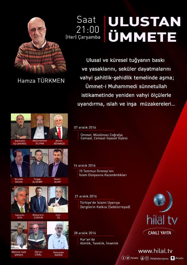 UlustanUmmete's tweet image. #İslamiUyanışaDergilerinKatkısı 21/12 BUGÜNSaat21 @UlustanUmmete @hilalTV @HamzaTRKM 
@fahrettingn @muharice #EmirEş HakSoz.net