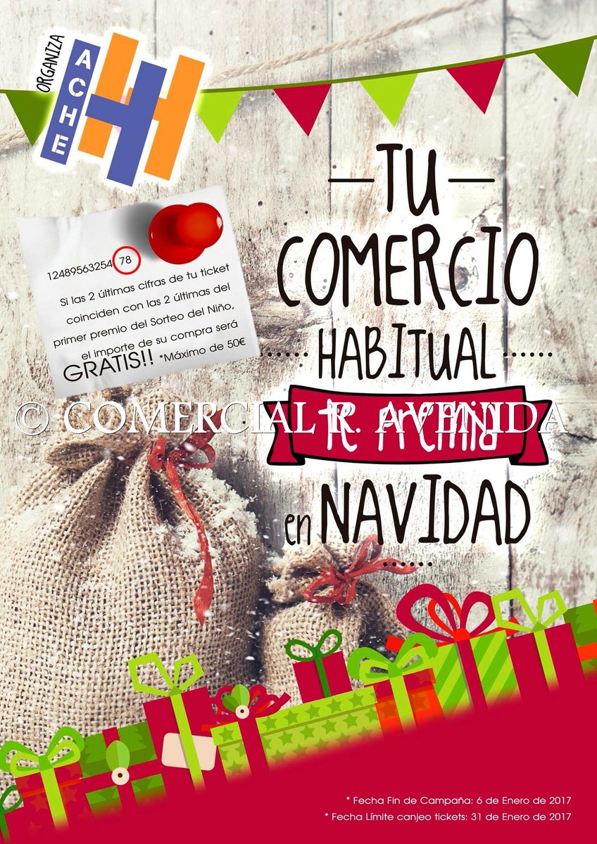 Te deseamos una Feliz Navidad. Tus compras pueden ser premiadas Comercial R. Avenida