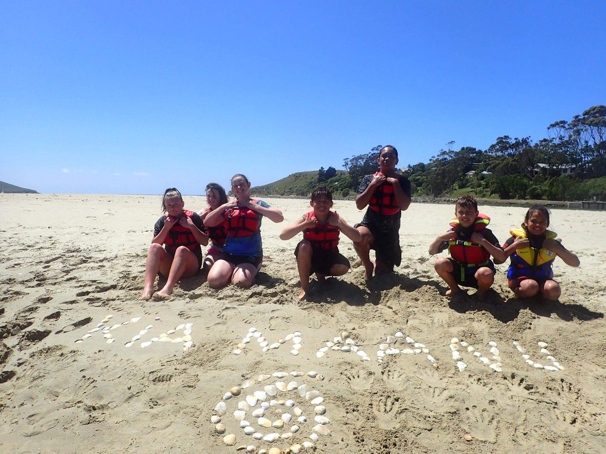 Message from the rangatahi once we got to Ōhinepouwera yesterday. Kia maanu - stay afloat. #tereo #maori #watersafety