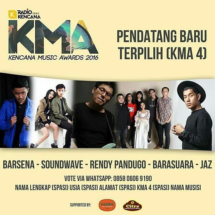 Jgn lupa vote kita di KMA 2016, nominasi Pendatang Baru Terpilih. vote bisa lihat digambar ya! Jgn lupa via whatsapp