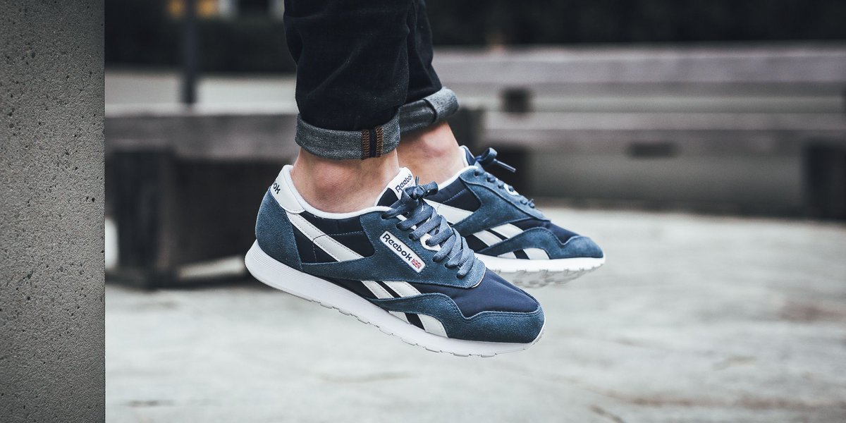 reebok classic nylon blue white