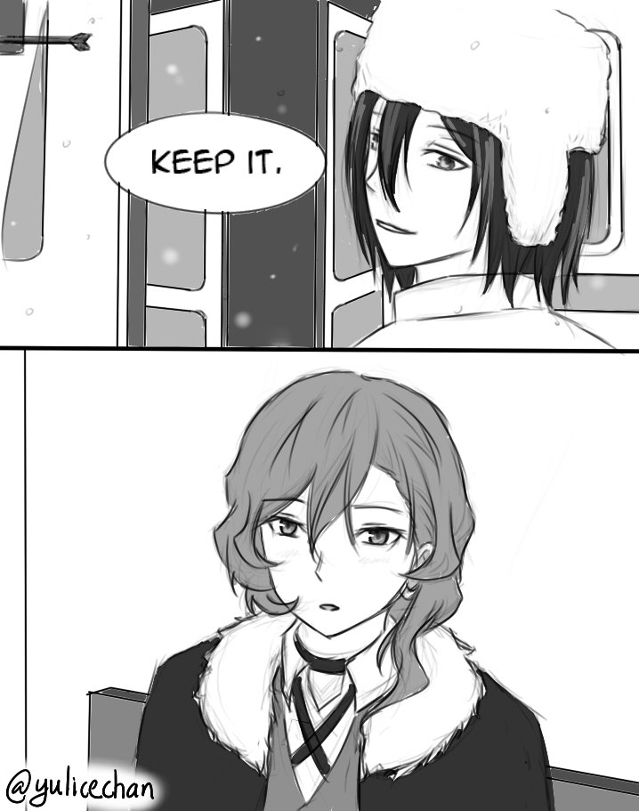 Fyoya - First encounter. HC that Fyodor is actually a really sweet guy and yes he would totally give his coat to a stranger 