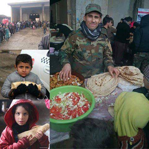 naseerpasha12's tweet photo. #Brave Syrian Army Makes falfel sandwches for Children freed from #ISIS #terrorist in East #Aleppo #ΨΩΨ¨_Ϊ©Ψ±Ψ¨ΩΨ§ #ISIS_terrorists #Pray4Aleppo https://t.co/xRW0TB59AQ