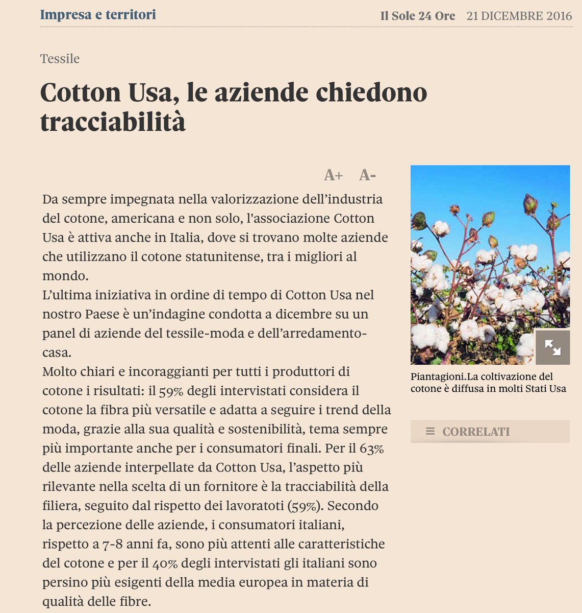 Tracciabilitá dei #prodotti. I #consumatori sono più attenti ed esigenti. #cotton #usa #textile #industry <a href="/CTNgiovani/">GGI ConfindToscNord</a> <a href="/ConfindToscNord/">ConfindusToscanaNord</a>.