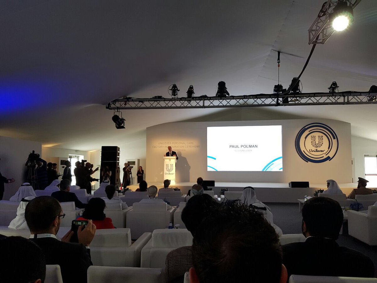 YellowDoorEnrgy's tweet photo. Paul Polman says that @UnileverGulf #solar facility is the largest private plant in the Middle East #YDEProjects https://t.co/XO0llumFvf