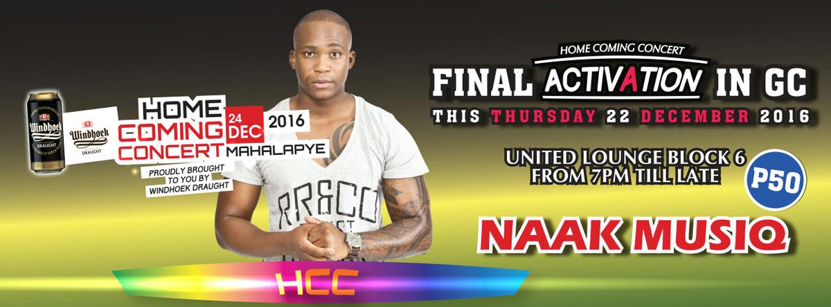 HCC2016's tweet photo. One more sleep then We Dance Until we drop and spend all our AmaBenjamin!!!! Catch us for our last activation before Mahalapye! @NaakMusiQ https://t.co/MK5TVnkoRc