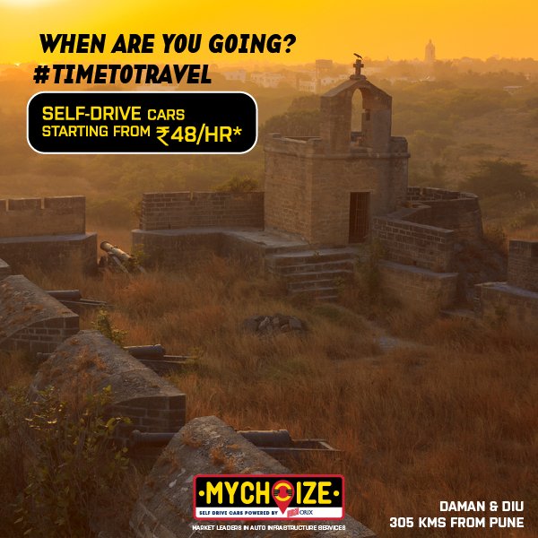 MyChoize_Cars's tweet photo. Plan a trip to Daman &amp; Diu from #Pune! Just log on https://t.co/5yizXEWkPX and #PlanBookGo! https://t.co/RbDuH916sI