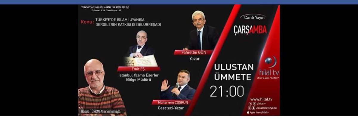 UlustanUmmete's tweet image. #İslamiUyanışaDergilerinKatkısı 21/12 BUGÜNSaat21 @UlustanUmmete @hilalTV @HamzaTRKM 
@fahrettingn @muharice #EmirEş