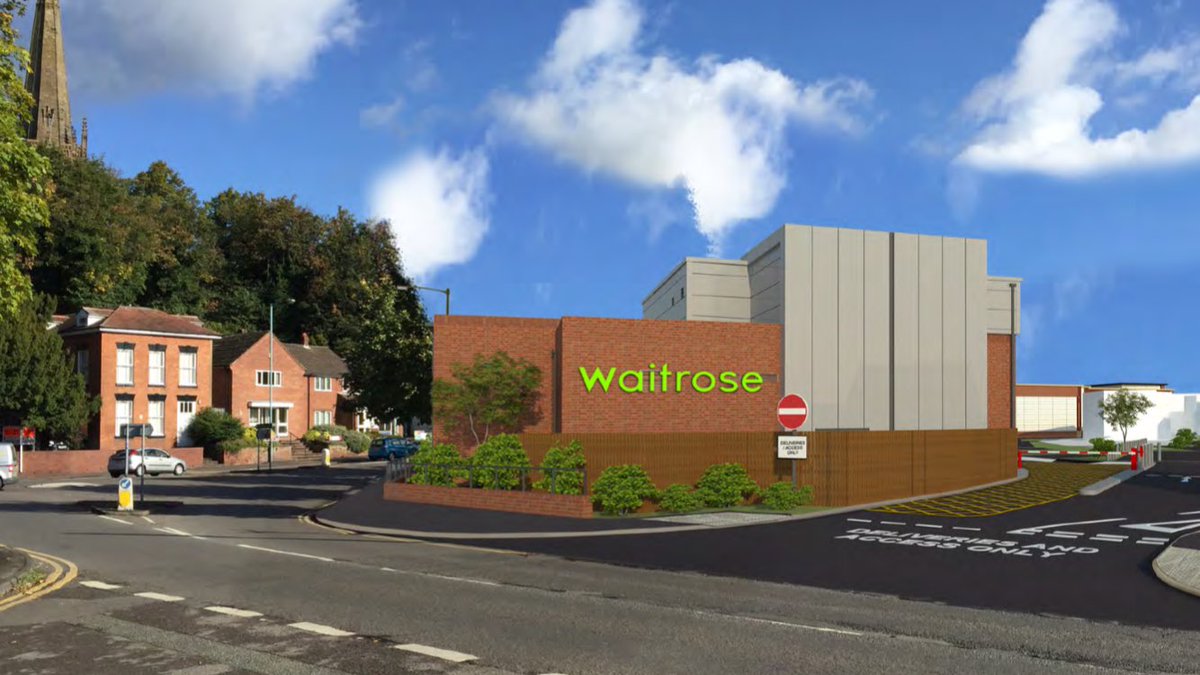 New project on site first week of Jan Waitrose Bromsgrove Kingspan Topdek to all roofs Microrib panel feature elevations, Alu PPC details