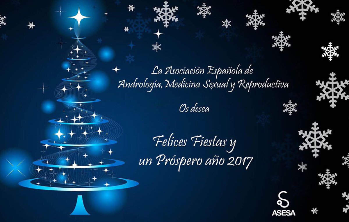 ASESAorg's tweet photo. ¡Desde @ASESAorg os deseamos #FelicesFiestas y un próspero 2017! #ASESAorg #saludsexual #andrología https://t.co/y9CMpAjEKM