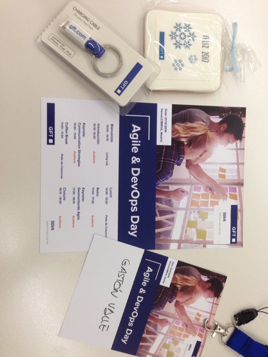 GastonValle's tweet photo. Todo listo para empezar el primer #GFTAgileDevOpsDay 😃@gft_es Felices de hacer realidad esta idea que tuvimos hace un año en la #cas2015 https://t.co/DMDNKOMyCJ