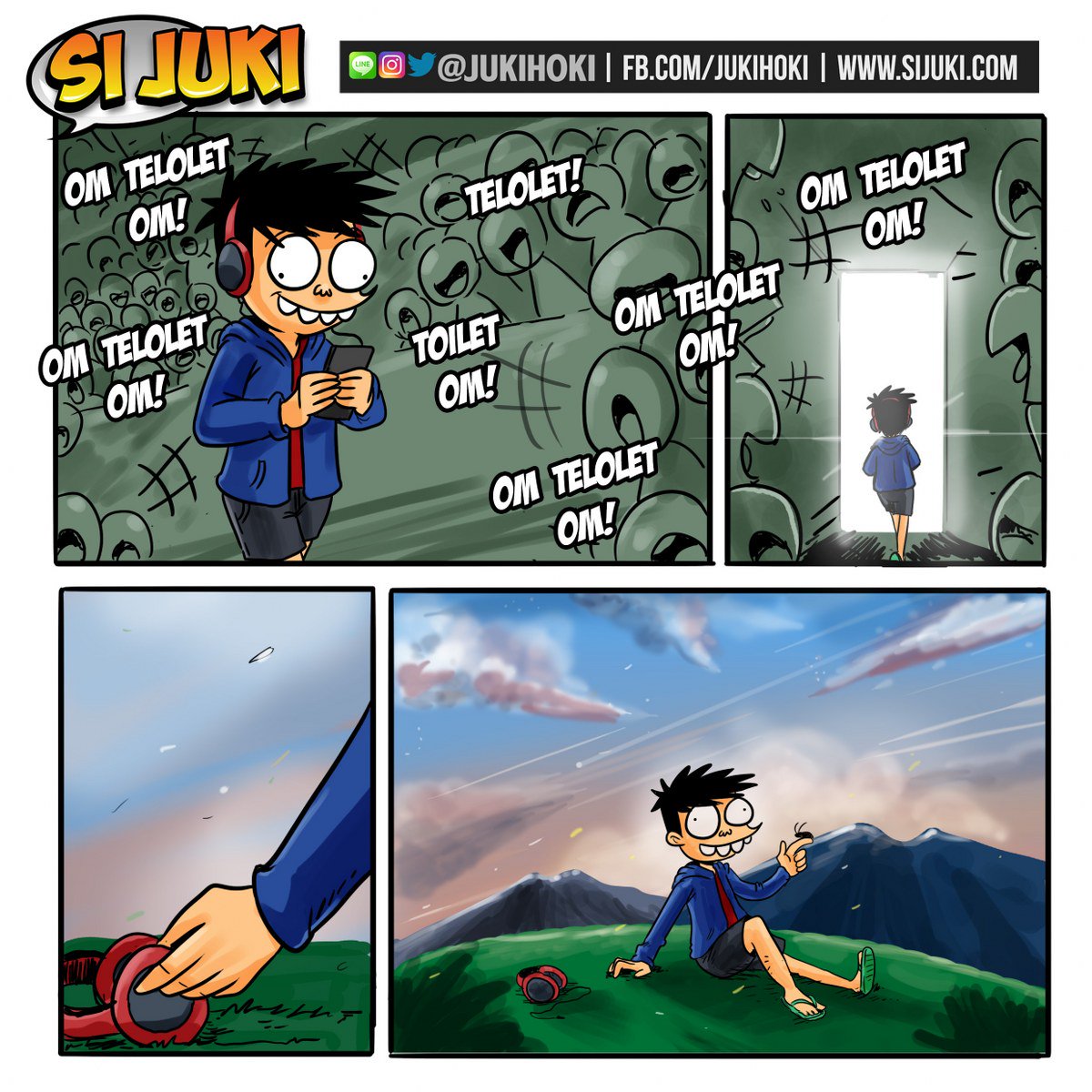 JukiHoki's tweet photo. #KomikStripJuki
Ketika dunia terlalu riuh https://t.co/rdA0iRb2jX