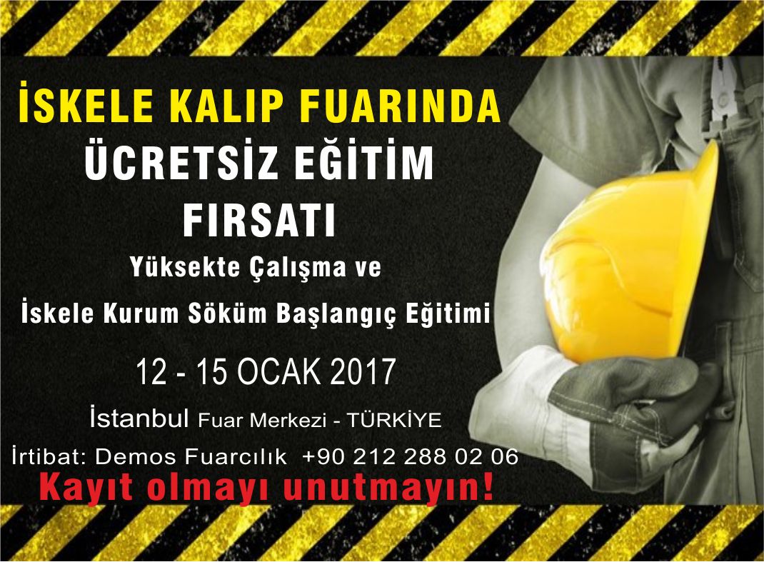 İskele Kalıp Fuarında Ücretsiz Eğitim Fırsatı...Kayıt olmayı unutmayın!
<a href="/FuarIskeleKalip/">Scafformglobalexpo</a> <a href="/demosfuar/">Demos Fuar</a> #isguvenliği #iskele #yüksekteçalışma