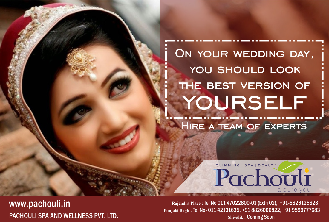 On your wedding, look the best version of yourself. Hire a team of experts at #PachouliSpa #WellnessDestination #BridalMakeup  pachouli.in