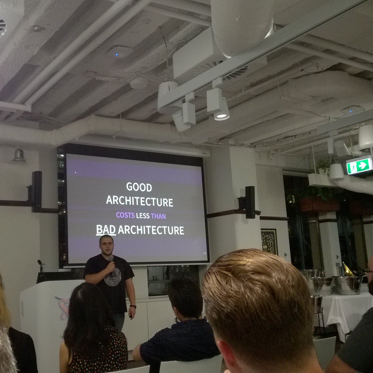 DamonOehlman's tweet photo. Excellent message from @bassjacob in a reprise of his excellent #jsconfau talk. https://t.co/2J2Xy1tF10