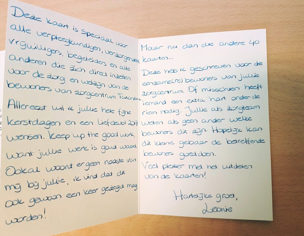 Leonie stuurt kerstkaarten naar eenzame ouderen: ‘Hopelijk volgen
