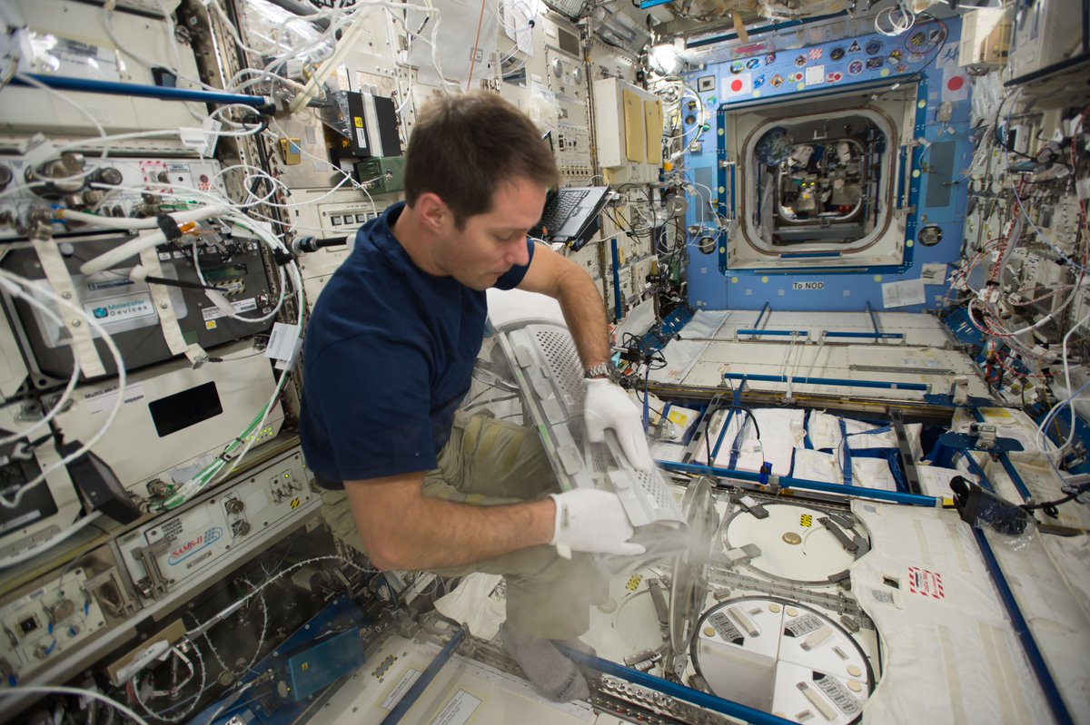Thom_astro's tweet photo. Happy birthday, Melfi! This fridge has been keeping things cool on the @space_station for 10 years now. Well done @airliquidegroup! https://t.co/MSJ48BmPnd