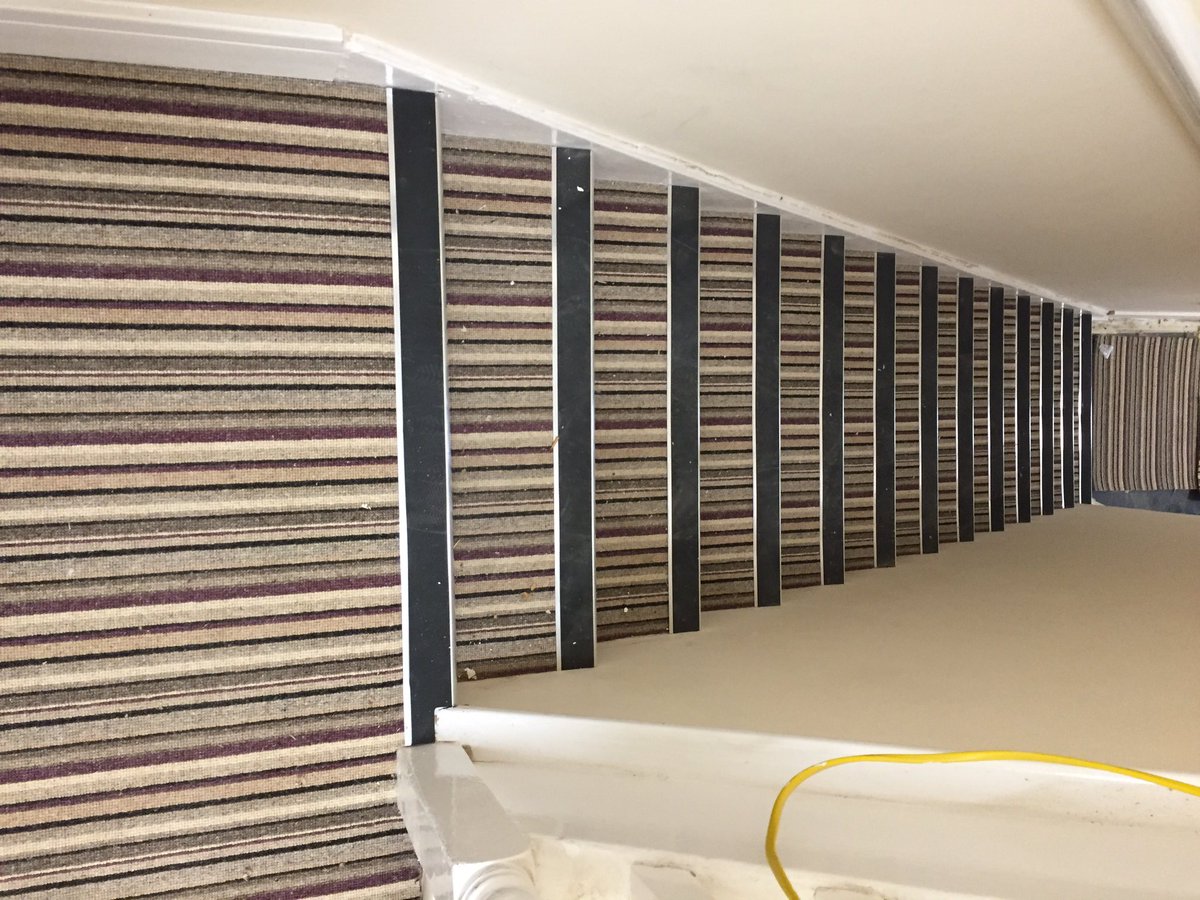 nscarpets's tweet image. Communal stairs finished in @Gradus_World GR81 , Shame they didn't fit but persistence an adaption saved the day 😖 #wool #striped #carpet