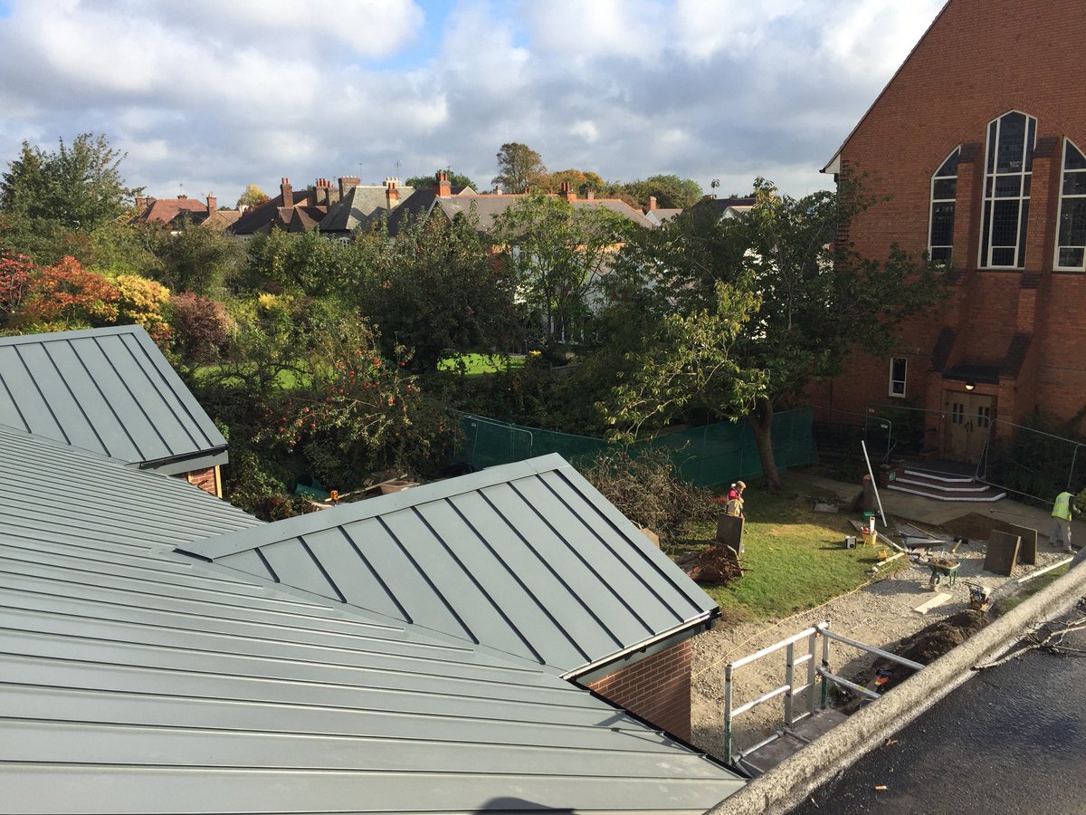 Completed project for St Annes Church in Leics, Euroclad Vieo insulated roof with valley, hip and verge details.