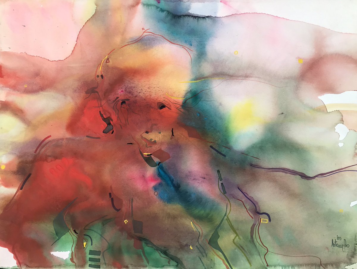 artoderh's tweet photo. Arto Der Haroutunian (1940-1987)'Misty Figure'1985 30" x 22" Acrylic Wash on Paper #abstractart #modernart #artoderharoutunian #mistyfigure https://t.co/6hUfH6bbdQ