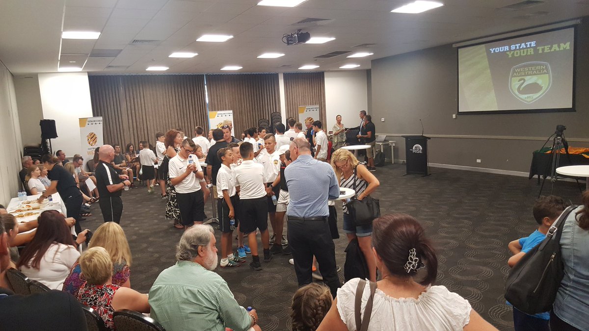 FootballWest's tweet photo. The WA State Junior Futsal squads have gathered at The Rise for shirt presentations. Congratulations to all the players selected. #2017NFC https://t.co/tA36QwsBRF