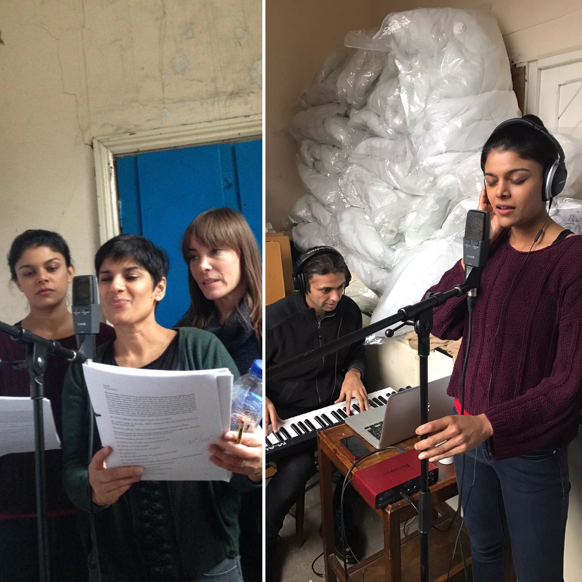 loustevens88's tweet photo. Sound recording is underway for #MadeInIndia in the broom cupboard @StBarnysDalston @tamashatheatre @BelgradeTheatre @arunghosh https://t.co/bffCbJSJbG
