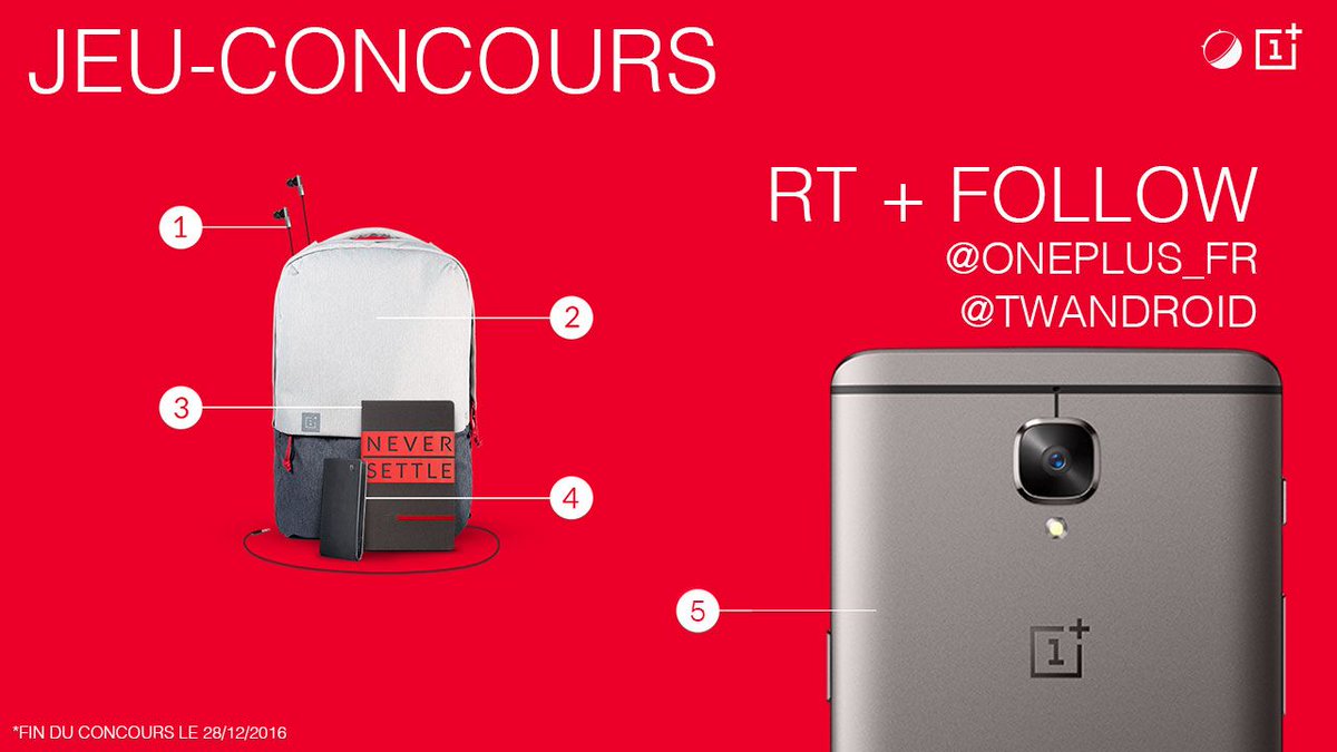Frandroid's tweet image. 🎁#CONCOURS | #RT + #FOLLOW 🎅
C'est bientôt Noël ! Alors avec @OnePlus_fr on vous fait gagner un OnePlus 3T ! 
►buff.ly/2hSqK4g