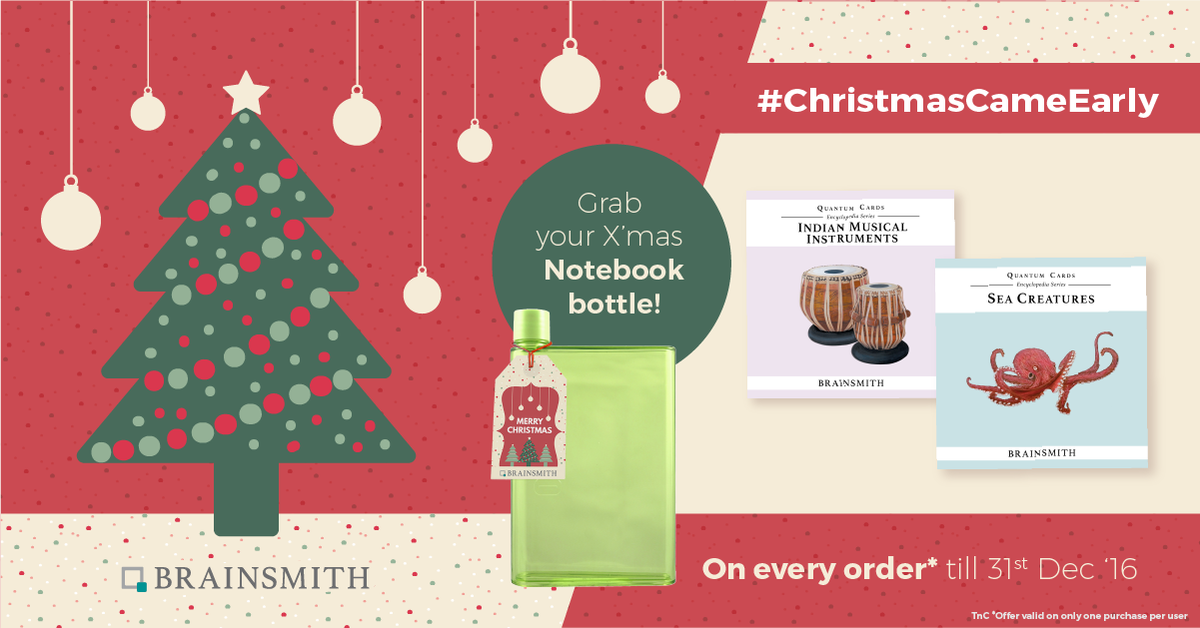 brainsmithindia's tweet photo. @brainsmithindia as #Santa's elf is giving away goodies with your purchase of #QuantumCards @ Brainsmith.in
#ChristmasCameEarly #Christmas https://t.co/GCigCZgHa5