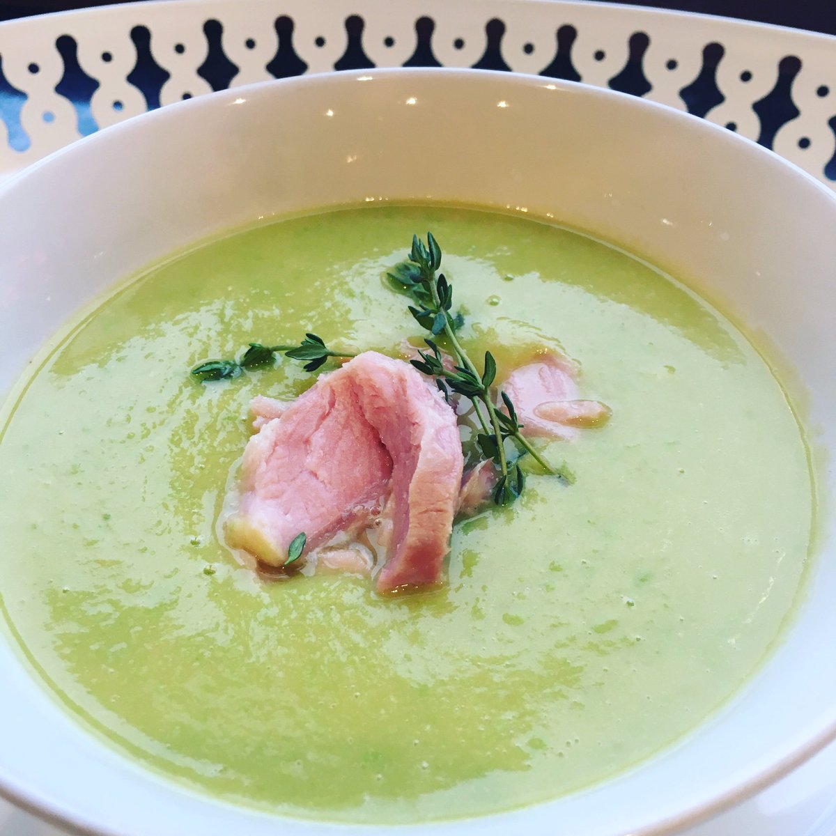bloominkitchen's tweet photo. Split Pea and Green Pea Smoked Ham Soup #meatyandvibrant #winterwarmer #soup #homemade #delicious https://t.co/8jUaZQG1v9