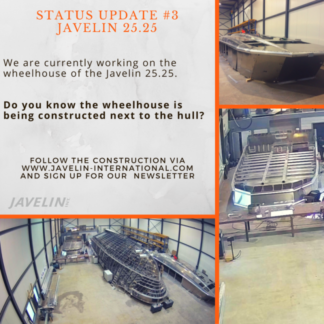 Status update #3 of the Javelin 25.25    goo.gl/33WSOe 
Follow us to stay up to date! #construction #new #survey #vessel