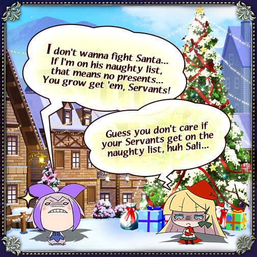 IshtariaWW's tweet photo. Take care of Santa, Servants! 🎅👊🍃
#AgeofIshtaria #Ishtaria https://t.co/4wkvdss4Iw
